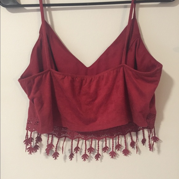 Cranberry Suede Crop Top 🍷 - Picture 5 of 5